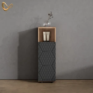 Midischrank Ronco Anthrazit mit Wabenstruktur 30 x 95 cm livinity®