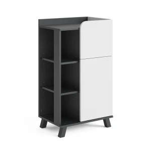 Midi-skab Karen Antracit/hvid 50 x 90 cm med dør og skuffe Vicco