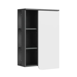Badeværelsesskab Karen Antracit/hvid 50 x 75 cm med dør og åbne rum Vicco