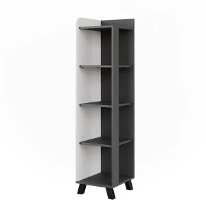 Badeværelseshylde Karen Antracit/hvid 30 x 128 cm med rum Vicco