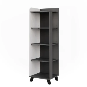 Badeværelseshylde Karen Antracit/hvid 40 x 128 cm med 4 rum Vicco