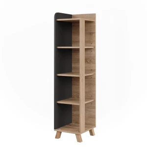 Badeværelseshylde Karen Sonoma/antracit 30 x 128 cm med 4 rum Vicco