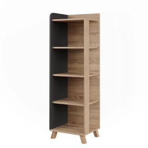Badeværelseshylde Karen Sonoma/antracit 40 x 128 cm med 4 rum Vicco