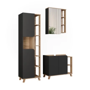 Meubles bain Karen Sonoma/Anthracite 3 pièces Vicco