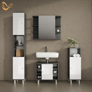 Badmöbel-Set Fucino Anthrazit 4 Teile livinity®