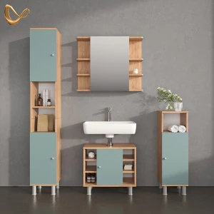 Badmöbel-Set Fucino Grün 4 Teile livinity®