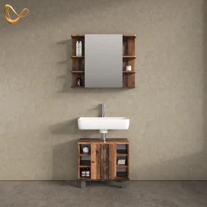Badmöbel-Set Fucino Eiche rustikal 2 Teile livinity®