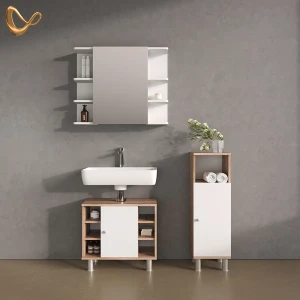 Badmöbel-Set Fucino Sonoma 3 Teile, mit Midischrank livinity®