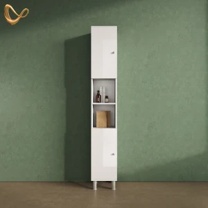 Badschrank Fucino Weiß Hochglanz 30 x 190 cm livinity®