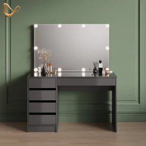 Schminktisch Imola Anthrazit 120 cm mit LED Beleuchtung livinity®