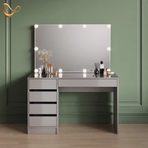 Schminktisch Imola Grau 120 cm mit LED Beleuchtung livinity®