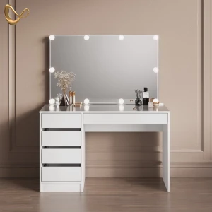 Schminktisch Imola Weiß 120 cm mit LED Beleuchtung livinity®