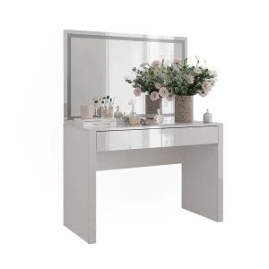 Frisørbord Annabelle Hvid højglans/hvid 110 cm med LED-spejl Vicco