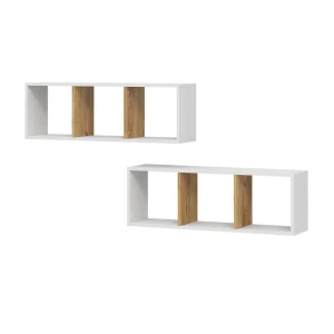 Væghylde Tomy Hvid/gylden eg 90 x 30 cm Sæt med 2 stk. Vicco
