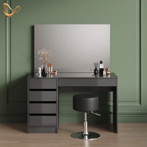 Schminktisch-Set Imola Anthrazit 120 cm mit Hocker livinity®