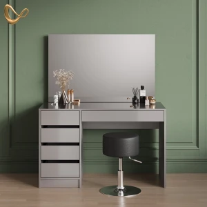 Schminktisch-Set Imola Grau 120 cm mit Hocker livinity®