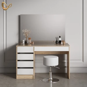 Schminktisch Imola Weiß/Sonoma 120 cm mit Hocker livinity®