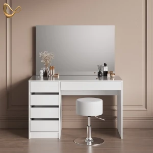 Schminktisch-Set Imola Weiß 120 cm mit Hocker livinity®