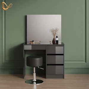 Schminktisch-Set Imola Anthrazit 90 cm mit Hocker livinity®