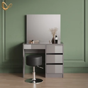 Schminktisch-Set Imola Grau 90 cm mit Hocker livinity®