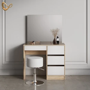 Schminktisch Imola Weiß/Sonoma 90 cm mit Hocker livinity®