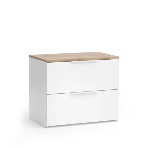 Kommode Wido Hvid/Sonoma 60 x 50 cm med 2 skuffer Vicco