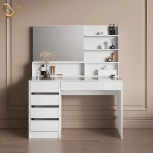 Schminktisch Imola Weiß 145 cm mit Spiegel livinity®