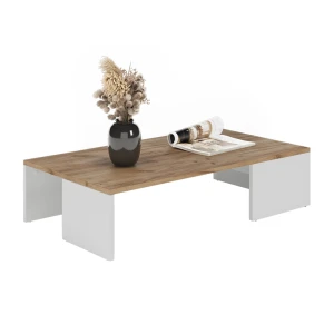 Couchtisch Hardi Weiß/Goldkraft Eiche 90 x 21.4 cm Vicco