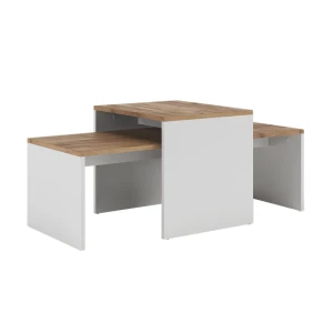 Sofabordssæt Donat Hvid/gylden eg 100 x 48 cm , 2 dele Vicco