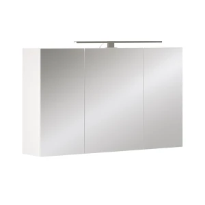 Badeværelsesspejlskab Lavio Hvid 100 x 60 cm med 3 døre og LED-belysning Vicco