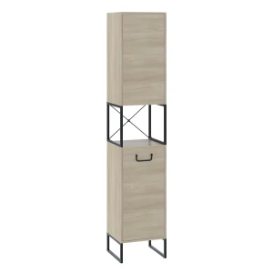 Badeværelsesskab Vionna Eg/sort 36 x 185 cm med 2 døre Vicco