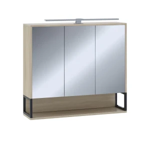 Badspiegelschrank Vionna Carvalho/Preto 80x71.5 cm mit LED-Licht Vicco