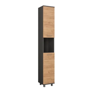Højt skab Ilias Antracit/gylden eg 30.2 x 190 cm med 2 døre Vicco