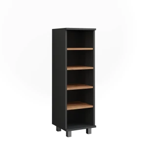Armoire Midischrank Ilias Anthracite/chêne doré 30.2x95cm avec 5 compartiments ouverts Vicco