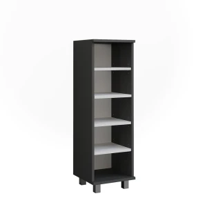 Midi-skab Ilias Antracit/hvid 30.2 x 95 cm med 5 åbne rum Vicco