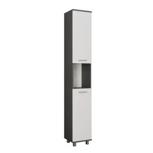 Højt skab Ilias Antracit/hvid 30.2 x 190 cm med 2 døre Vicco