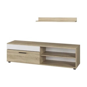 Lowboard og hylde Berno Sonoma/Hvid med 1 flap Vicco