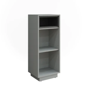 armoire de toilette Beatrice Gris/Anthracite 38x93cm avec 3 compartiments Vicco