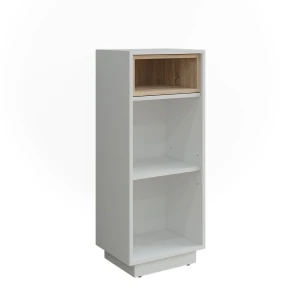 Midischrank Beatrice Weiß/Sonoma 38 x 93 cm mit 3 Fächern Vicco