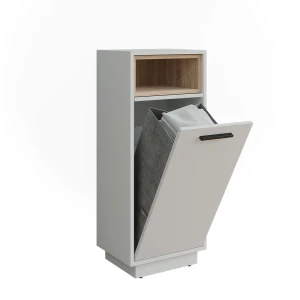 Wäscheschrank Beatrice Weiß/Sonoma 38 x 93 cm mit herausnehmbarer Innentasche Vicco