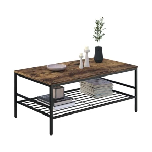 Sohvapöytä Fyrk Goldkraft tammi/musta 106 x 60 cm hyllyllä Vicco