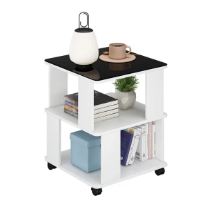 Sofabord Velito Hvid/sort 50 x 50 cm Vicco