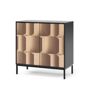 Skænk Eliza Sort/eg 80 x 81.2 cm med 2 døre Vicco