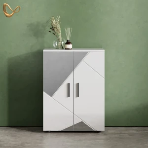 Midischrank Ronco Weiß Hochglanz mit Einsätzen 60 x 81 cm livinity®