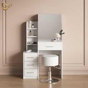 Schminktisch Loreta Weiß 80 cm mit Hocker livinity®