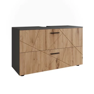 Vanity unit for washbasin Irma antrasiitti/Goldkraft tammi 100.1x60.6 cm 2 laatikkoa Vicco