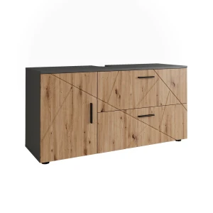 Underskab til håndvask Irma Antracit/Gylden eg 120.1 x 60.6 cm med 2 skuffer og 1 dør Vicco