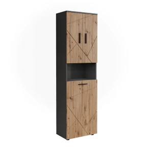 Højskabe Irma Antracit/Gylden eg 50 x 172 cm med 3 døre Vicco