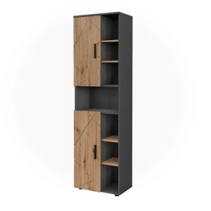 Højt skab Irma Antracit/Gylden eg 50 x 172 cm med 2 døre Vicco