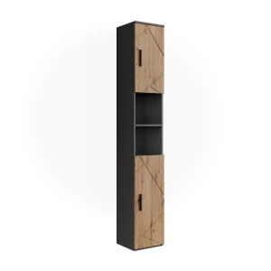 Højt skab Irma Antracit/Gylden eg 30 x 190 cm med 2 døre Vicco